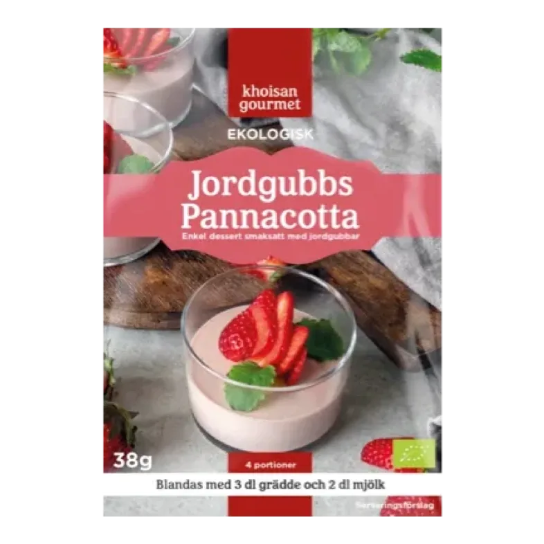 Ekologisk Jordgubbspannacotta